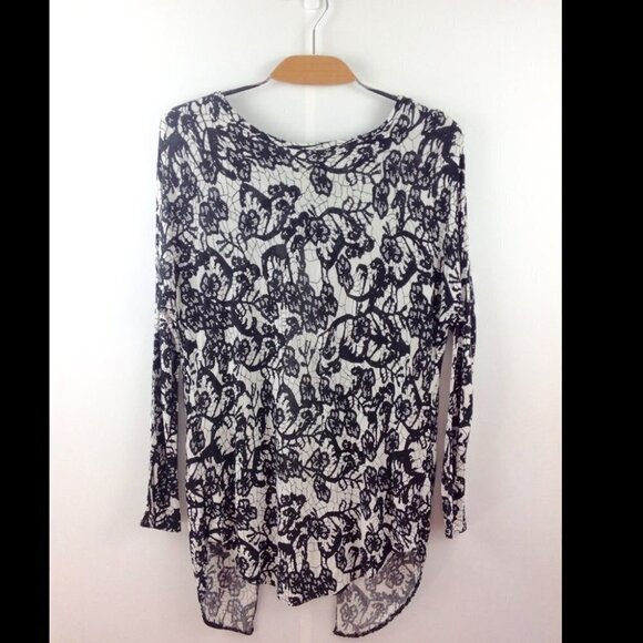 * Wilfred Rayon Lace Print La Rivière Long Sleeve w/Open Back Size S - Picture 2 of 7